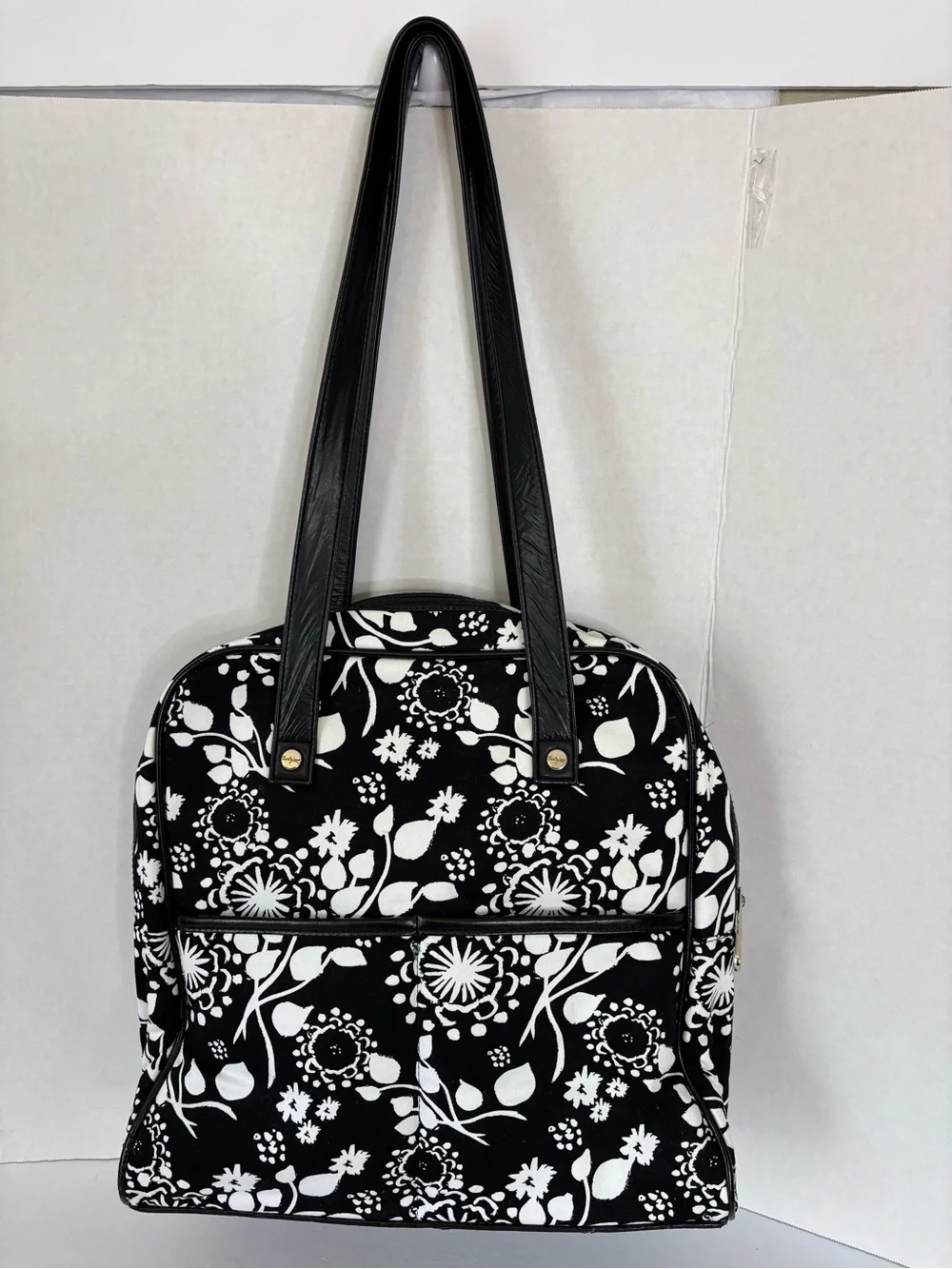 Thirty-One Black and White Floral Organizing Utility Tote
